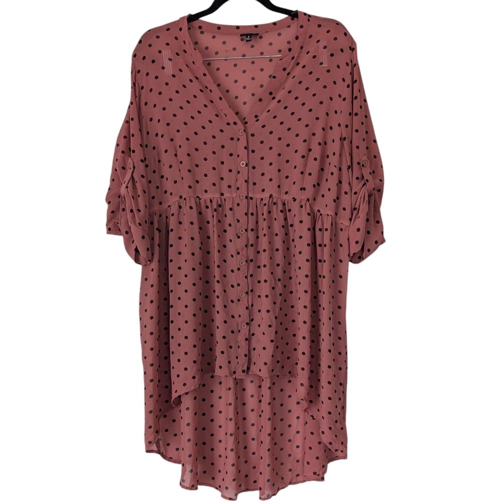 Torrid Terracotta Polka Dot Blouse Sz.(2) 18/20